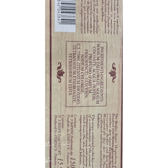 Homemade Italian Soap Antica Firenze 3 Bars Of Luxury Soap Sealed With Gift Box - Picture 7 of 8